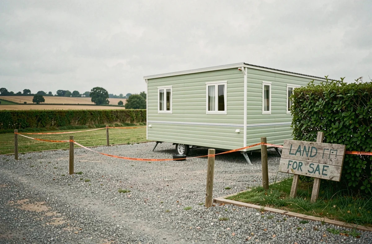 Parcelle de terrain délimitée avec mobil-home à vendre en Vendée en milieu rural